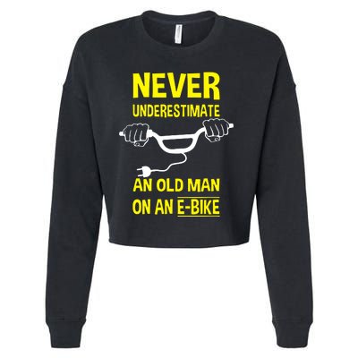 An Old Man On An E Bike Cropped Pullover Crew