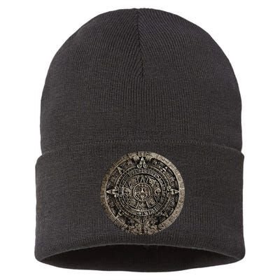 Aztec Or Mayan Calendar Maya Men Women Kids Sustainable Knit Beanie