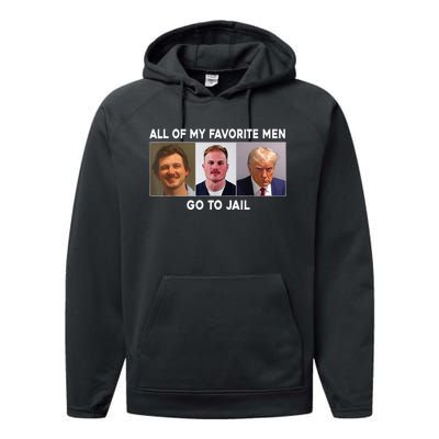 All Of My Favorite Go To Jail Retro Performance Fleece Hoodie