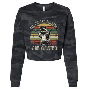 All Of My Flabbers Are Gasted Raccoon Cropped Pullover Crew