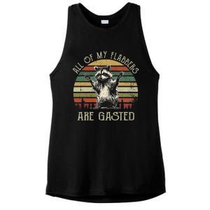 All Of My Flabbers Are Gasted Raccoon Ladies PosiCharge Tri-Blend Wicking Tank