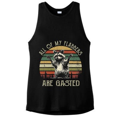 All Of My Flabbers Are Gasted Raccoon Ladies PosiCharge Tri-Blend Wicking Tank
