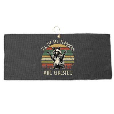 All Of My Flabbers Are Gasted Raccoon Large Microfiber Waffle Golf Towel