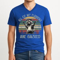 All Of My Flabbers Are Gasted Raccoon V-Neck T-Shirt