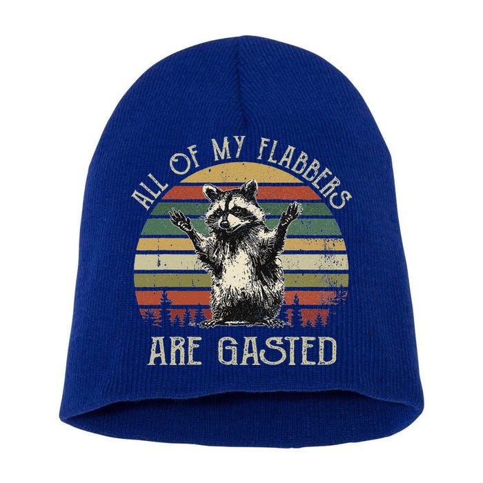 All Of My Flabbers Are Gasted Raccoon Short Acrylic Beanie