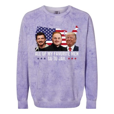 All Of My Favorite Go To Jail Funny Trump 2024 Colorblast Crewneck Sweatshirt