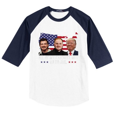 All Of My Favorite Go To Jail Funny Trump 2024 Baseball Sleeve Shirt