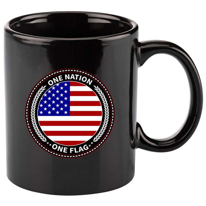 America One Nation One Flag 11oz C Handle Ceramic Mug