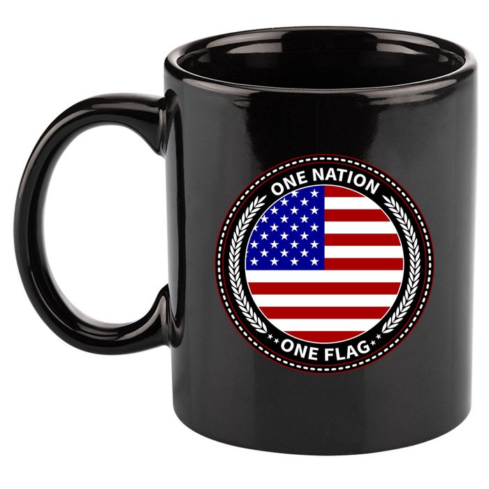 America One Nation One Flag 11oz C Handle Ceramic Mug