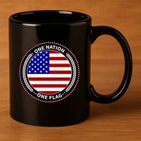 America One Nation One Flag 11oz C Handle Ceramic Mug