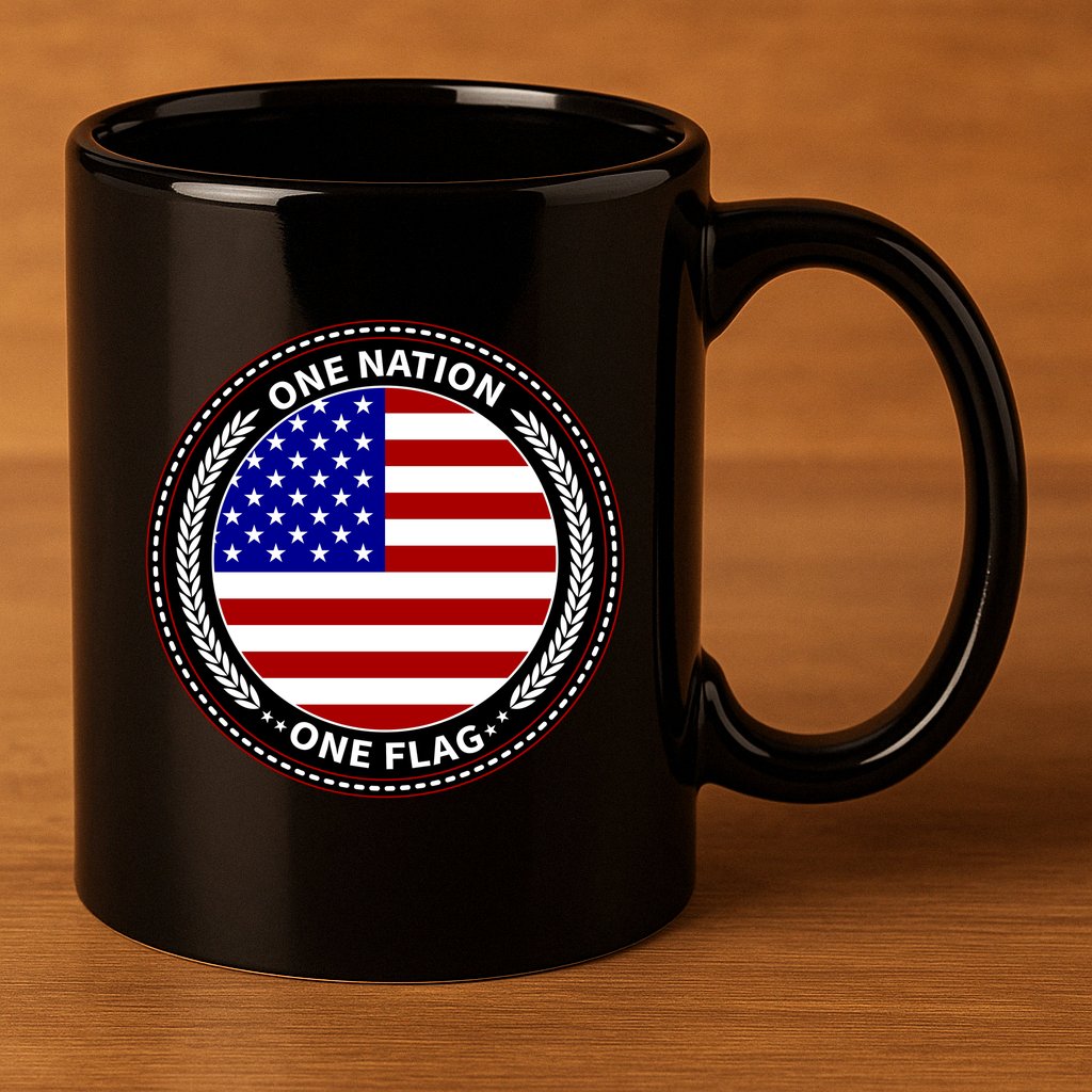 America One Nation One Flag 11oz C Handle Ceramic Mug