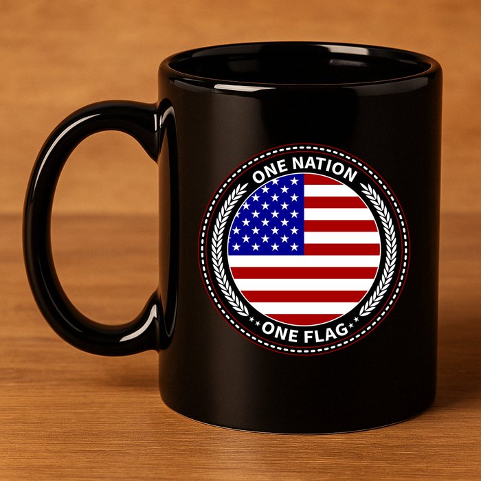 America One Nation One Flag 11oz C Handle Ceramic Mug