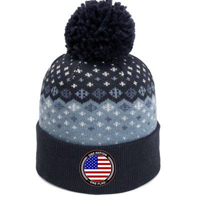 America One Nation One Flag The Baniff Cuffed Pom Beanie