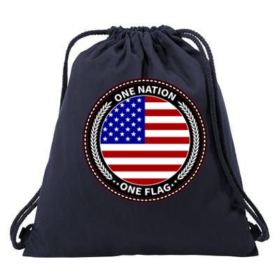 America One Nation One Flag Drawstring Bag