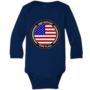 America One Nation One Flag Baby Long Sleeve Bodysuit