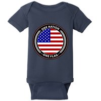 America One Nation One Flag Baby Bodysuit