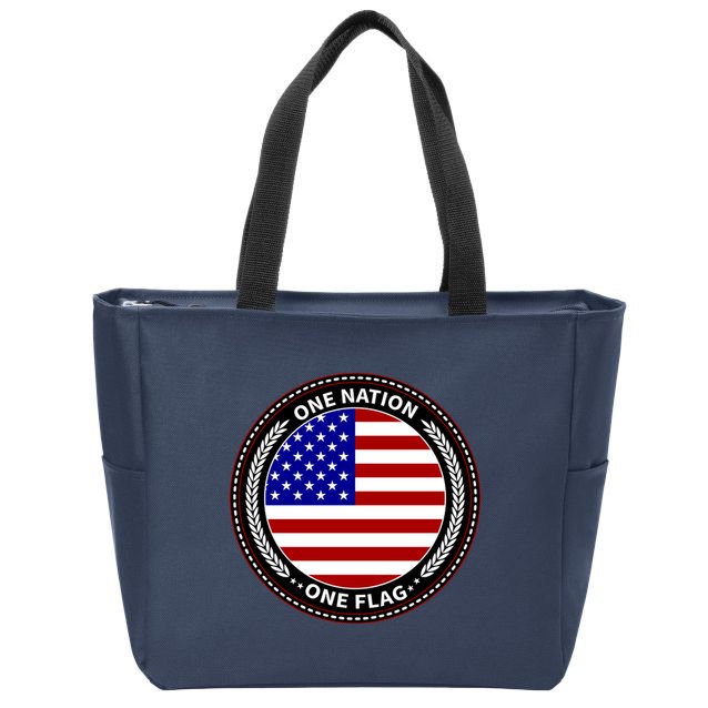 America One Nation One Flag Zip Tote Bag