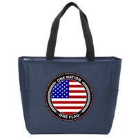 America One Nation One Flag Zip Tote Bag