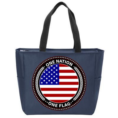 America One Nation One Flag Zip Tote Bag