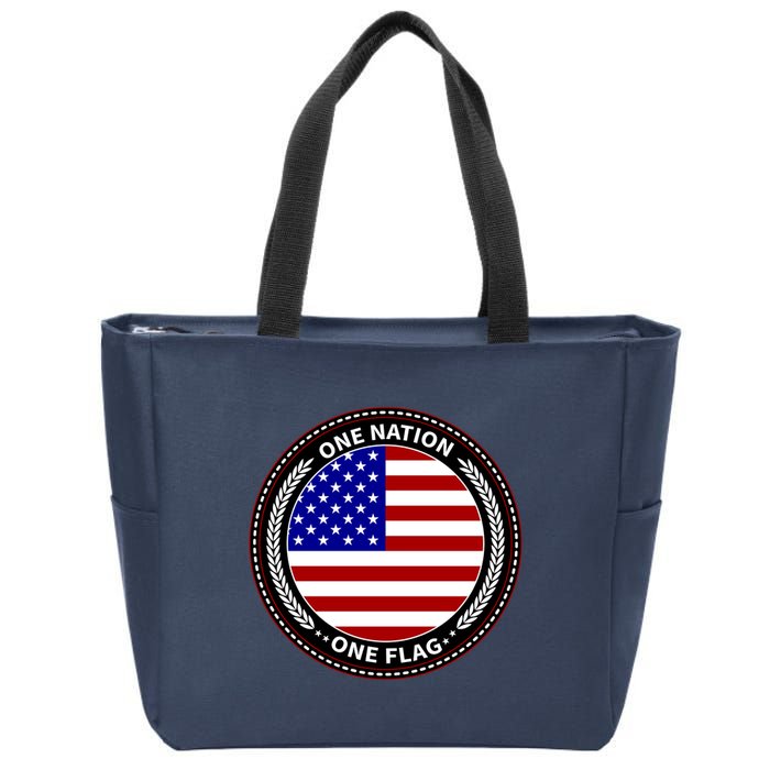 America One Nation One Flag Zip Tote Bag