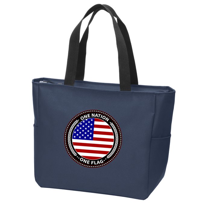 America One Nation One Flag Zip Tote Bag