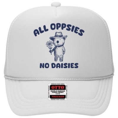 All Oopsies No Daisies Cute Bear High Crown Mesh Back Trucker Hat