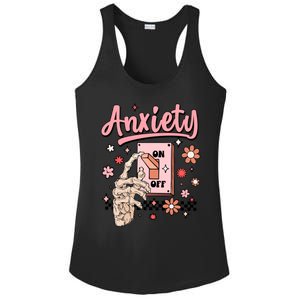 Anxiety On Off Funny Mental Health Awareness Cute Psychology Student Ladies PosiCharge Competitor Racerback Tank