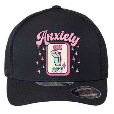 Anxiety On Off Switch Funny Mental Health Awareness Retro Flexfit Unipanel Trucker Cap