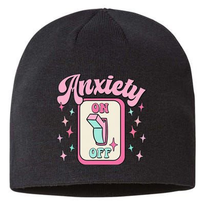 Anxiety On Off Switch Funny Mental Health Awareness Retro Sustainable Beanie