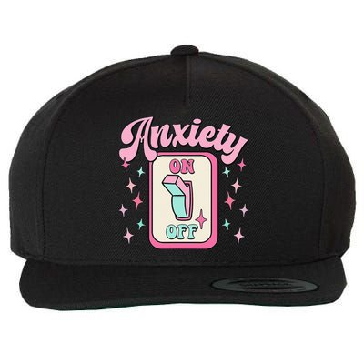 Anxiety On Off Switch Funny Mental Health Awareness Retro Wool Snapback Cap