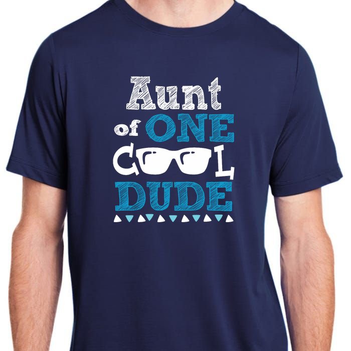 Aunt Of One Cool Dude Funny Birthday Boy Cool Adult ChromaSoft Performance T-Shirt