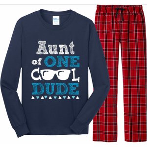 Aunt Of One Cool Dude Funny Birthday Boy Cool Long Sleeve Pajama Set