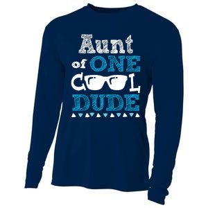 Aunt Of One Cool Dude Funny Birthday Boy Cool Cooling Performance Long Sleeve Crew