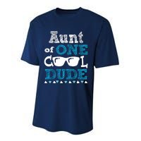 Aunt Of One Cool Dude Funny Birthday Boy Cool Performance Sprint T-Shirt