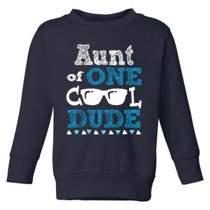 Aunt Of One Cool Dude Funny Birthday Boy Cool Toddler Sweatshirt