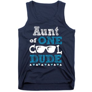 Aunt Of One Cool Dude Funny Birthday Boy Cool Tank Top