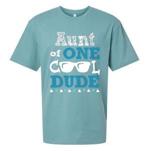 Aunt Of One Cool Dude Funny Birthday Boy Cool Sueded Cloud Jersey T-Shirt