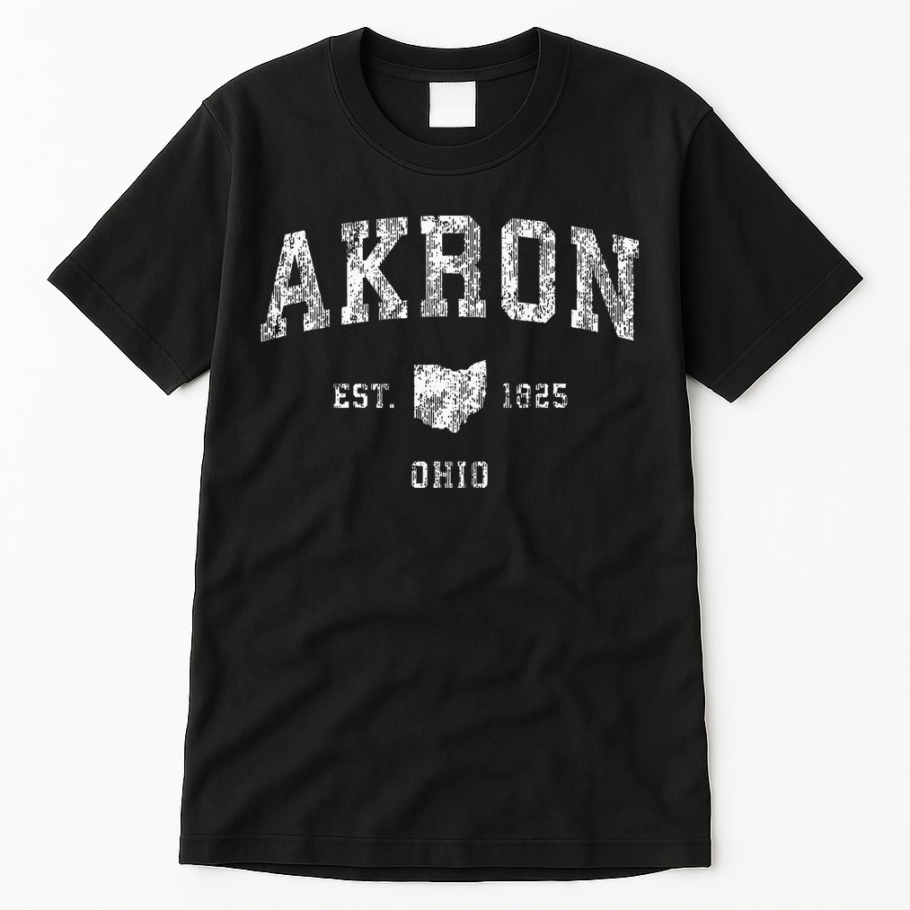 Akron Ohio Oh Vintage Athletic Sports Tall T-Shirt