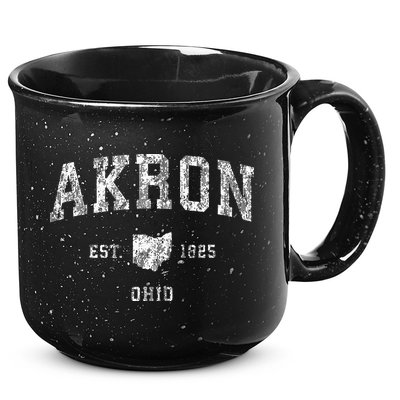 Akron Ohio Oh Vintage Athletic Sports 15oz Campfire Ceramic Mug