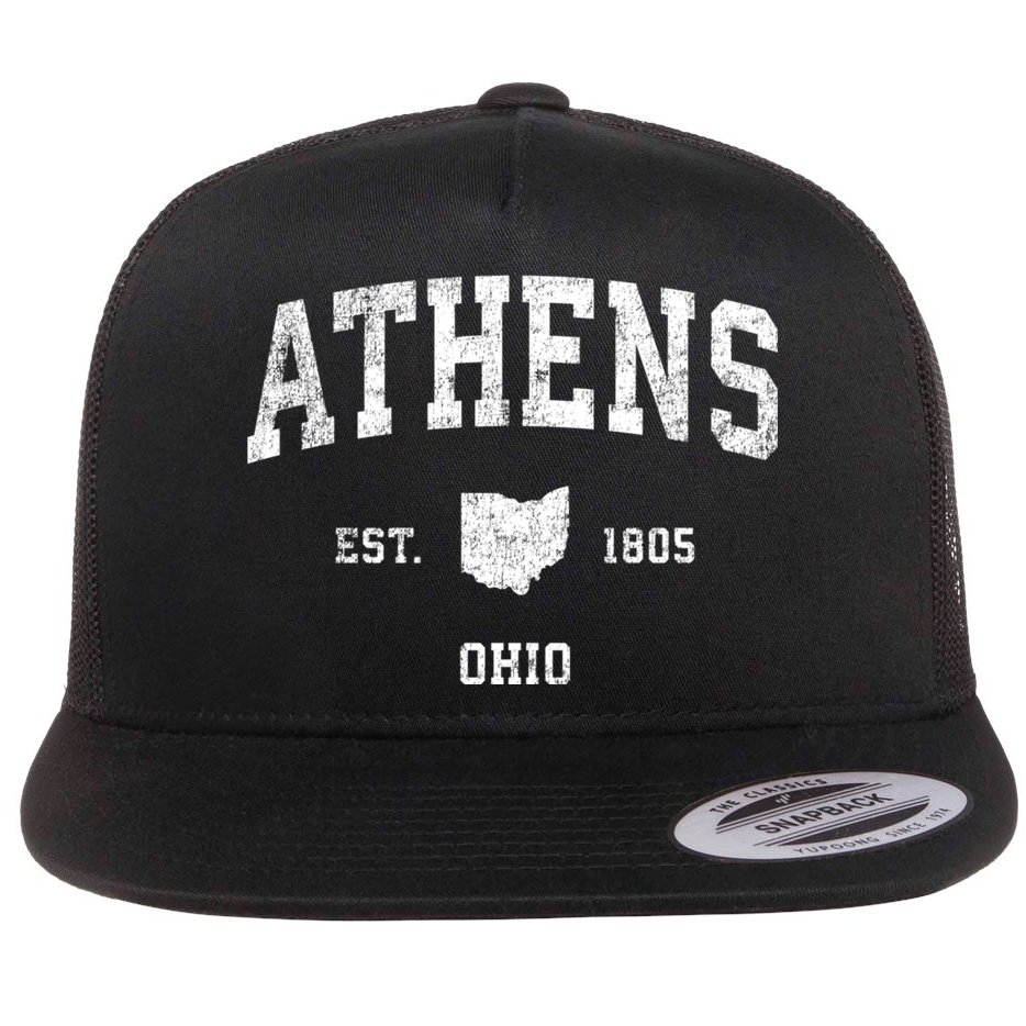 Athens Ohio Oh Vintage Sports Flat Bill Trucker Hat