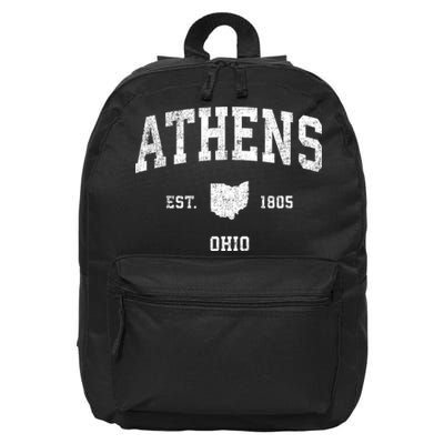Athens Ohio Oh Vintage Sports 16 in Basic Backpack