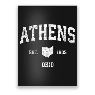 Athens Ohio Oh Vintage Sports Poster