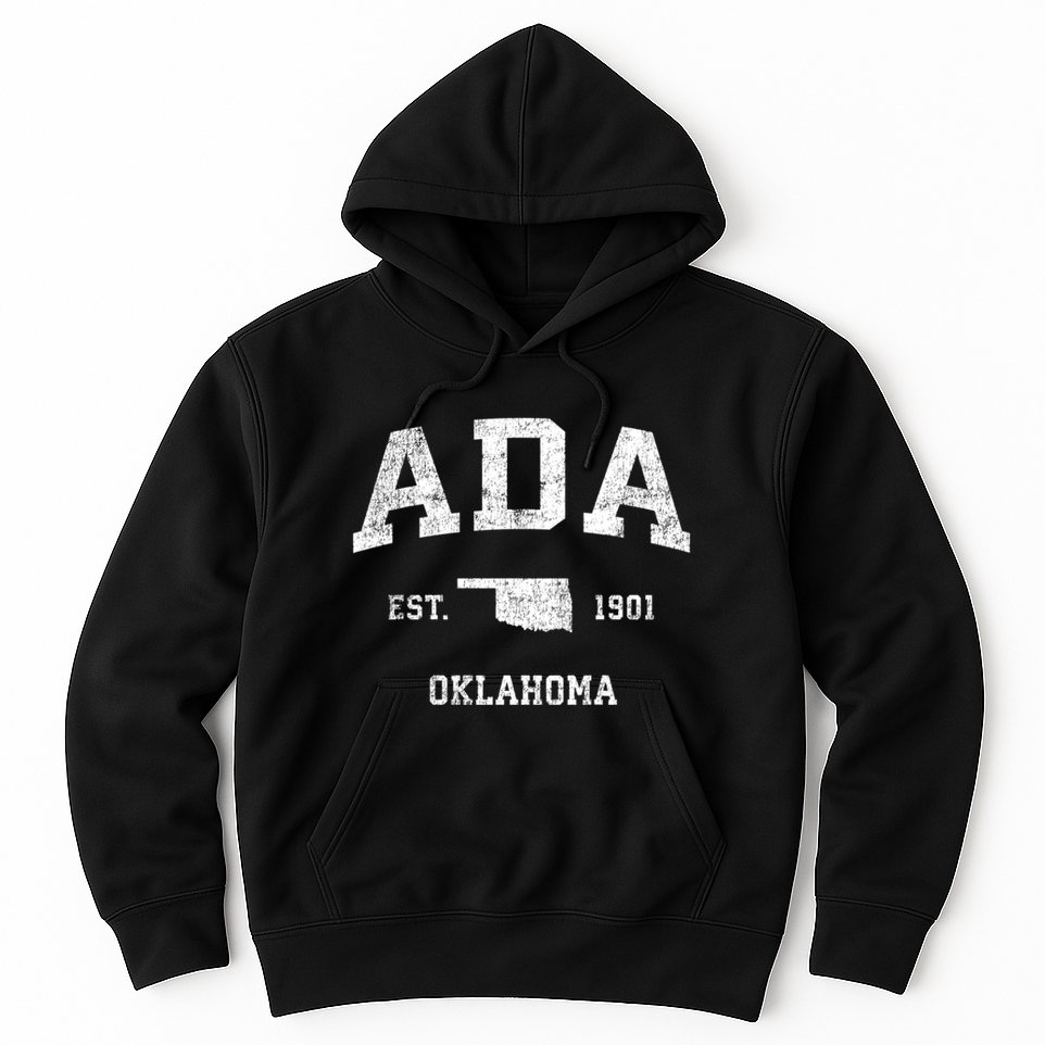 Ada Oklahoma Ok Vintage Sports Hoodie