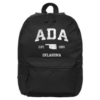 Ada Oklahoma Ok Vintage Sports 16 in Basic Backpack