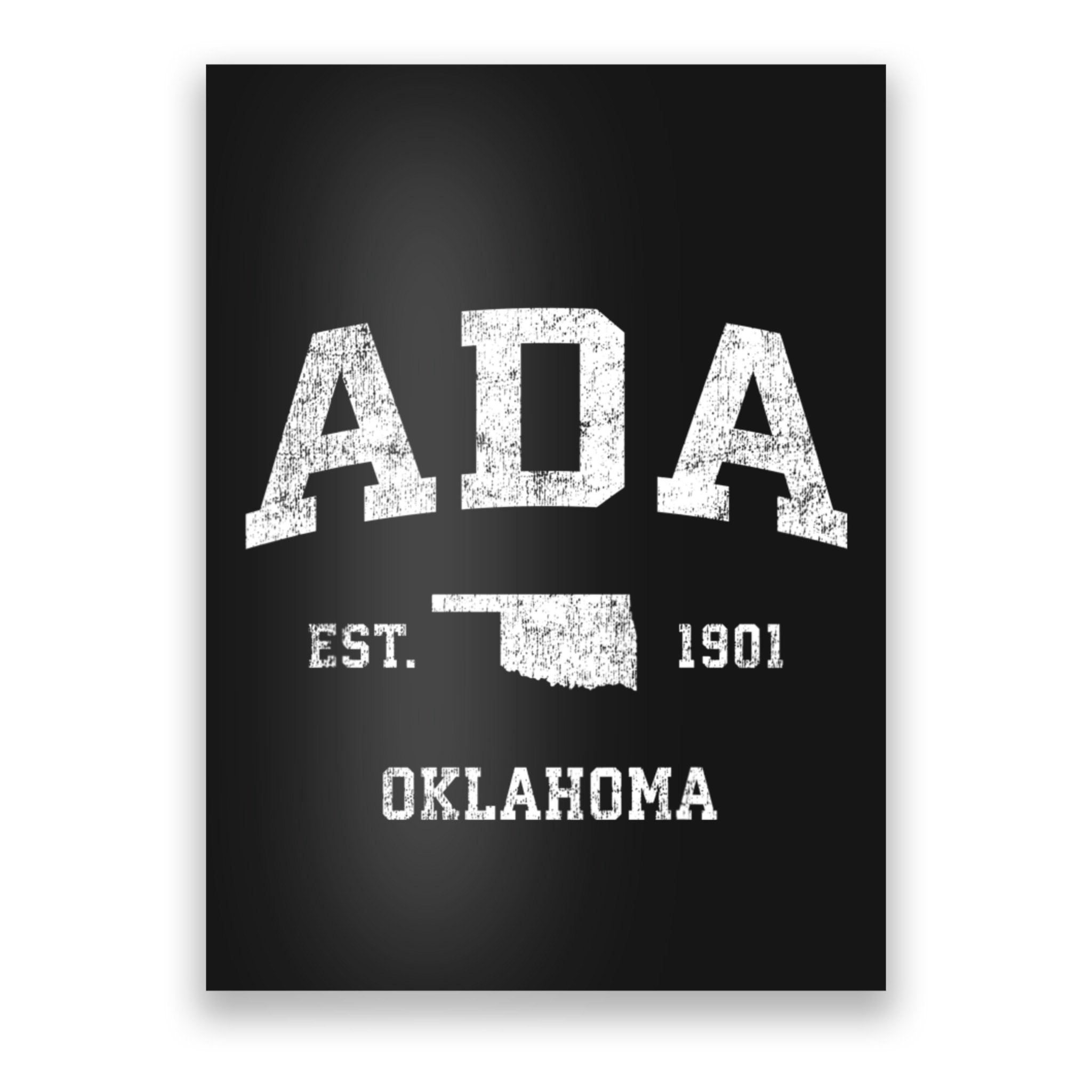Ada Oklahoma Ok Vintage Sports Poster