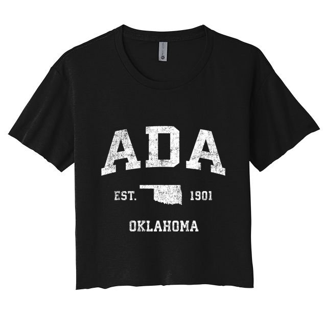 Ada Oklahoma Ok Vintage Sports Crop Top