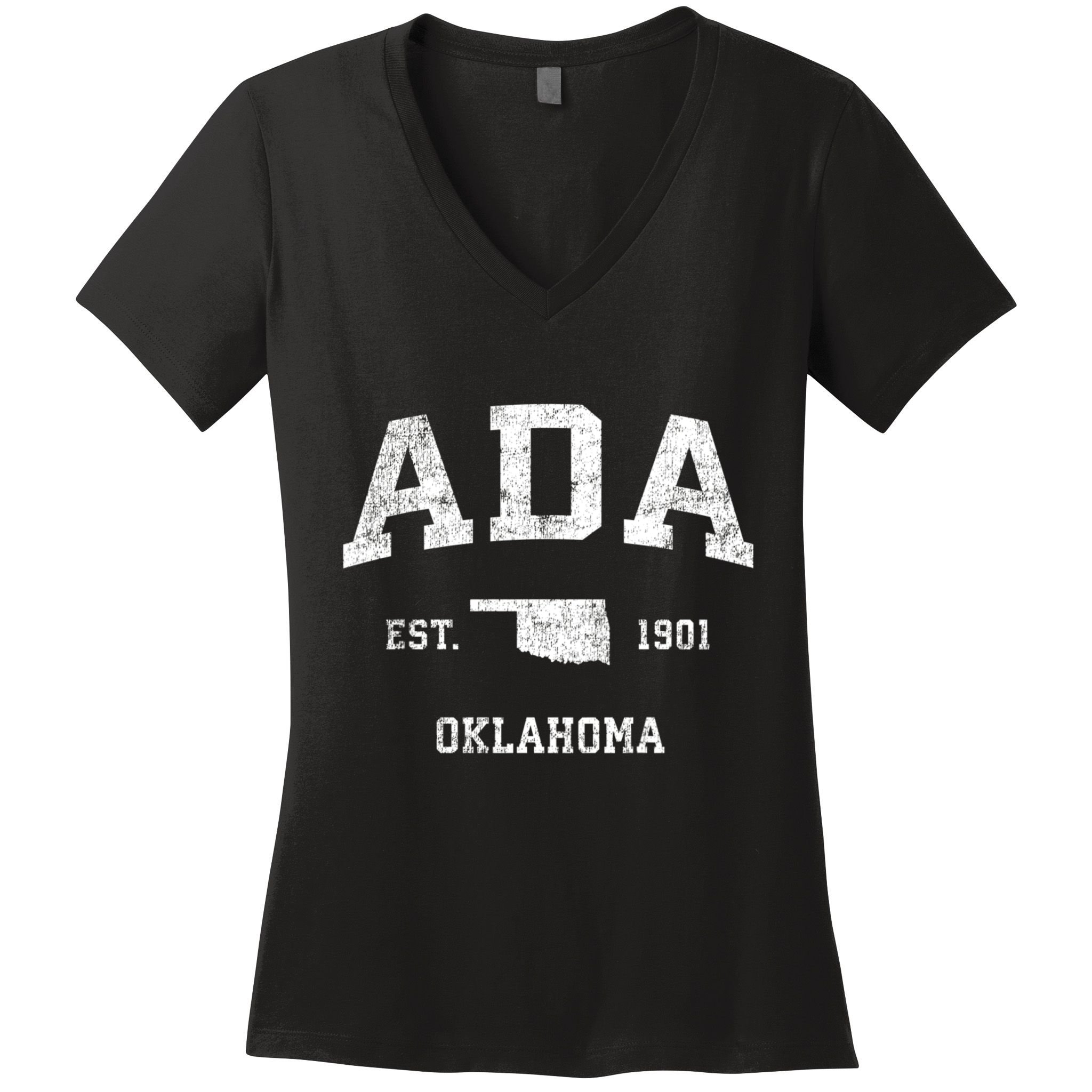 Ada Oklahoma Ok Vintage Sports Women's V-Neck T-Shirt