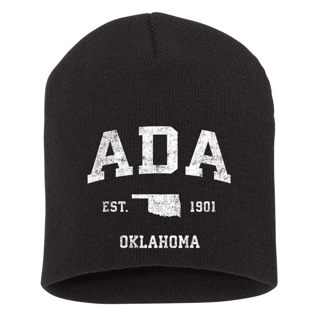 Ada Oklahoma Ok Vintage Sports Short Acrylic Beanie