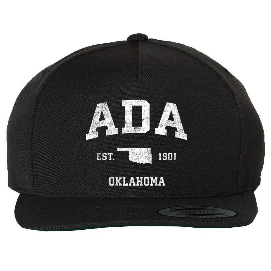 Ada Oklahoma Ok Vintage Sports Wool Snapback Cap
