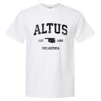 Altus Oklahoma Ok Vintage Sports Design Black Print Garment-Dyed Heavyweight T-Shirt